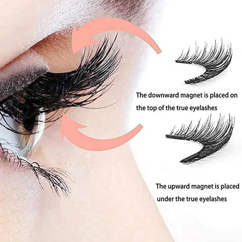 1 Pair magnetic eyelashes + Free tweezers