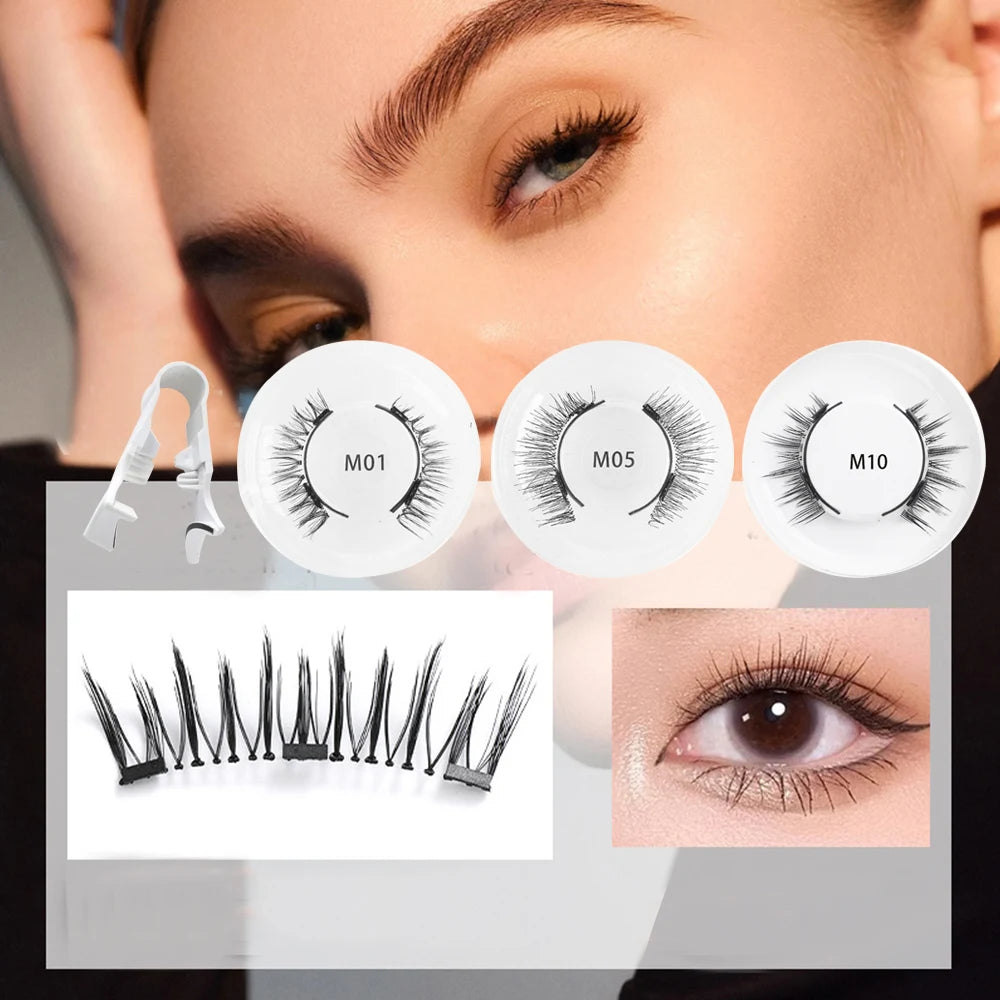 1 Pair magnetic eyelashes + Free tweezers