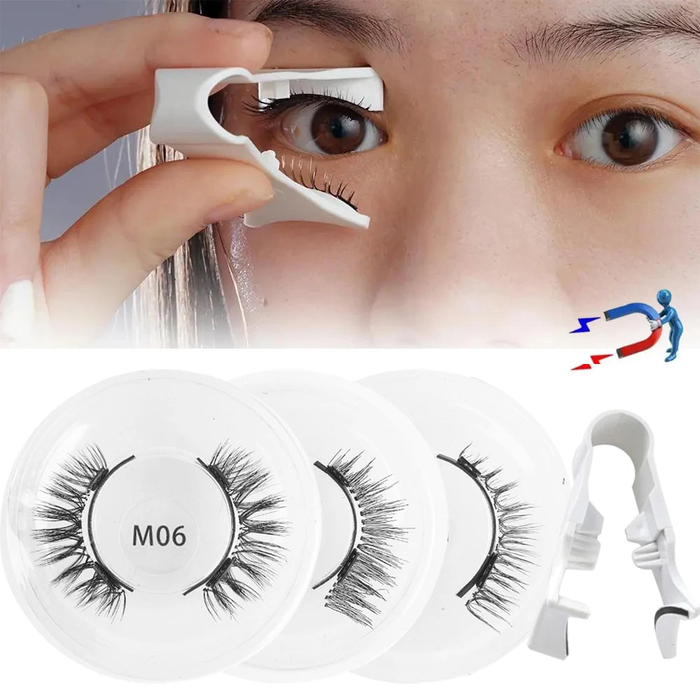 1 Pair magnetic eyelashes + Free tweezers